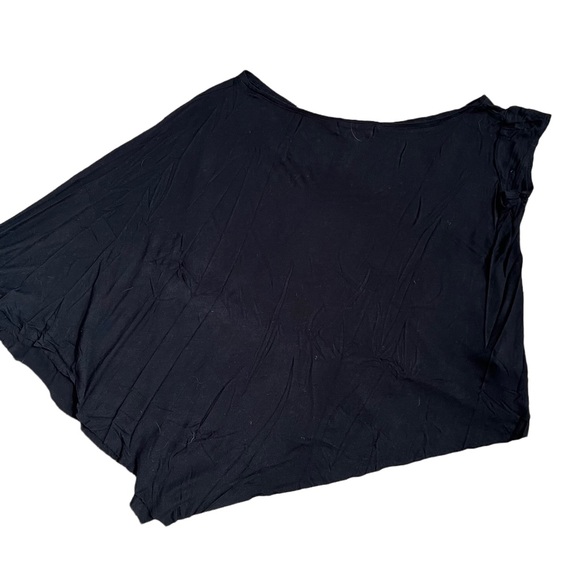 VINTAGE GUESS BLACK SHORT SLEEVE ASYMMETRICAL FLOWY FULL LENGTH TOP SIZE XS - Picture 5 of 7